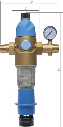 Exemplarische Darstellung: Rückspülfilter/Druckminderer f. Trinkwasser, R 3/4" bis R 1 1/4"