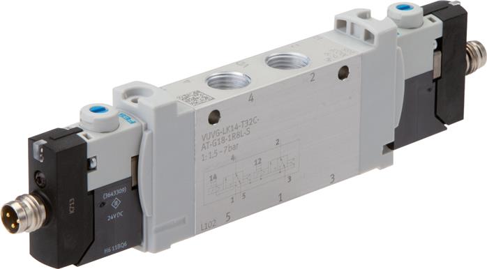 Exemplarische Darstellung: 2x 3/2-Wege Magnetventil mit Luftfeder (NC/NC)