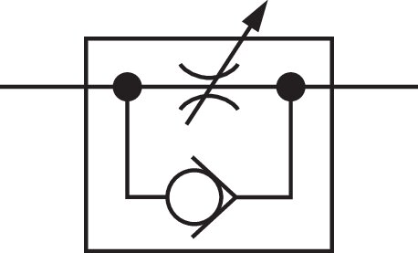 Schaltsymbol: Drosselrückschlagventil